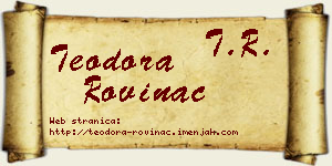 Teodora Rovinac vizit kartica